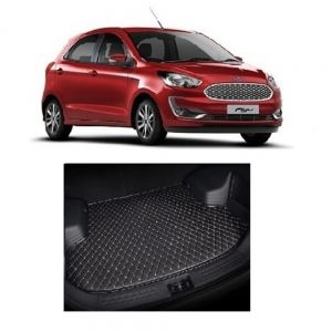 7D Car Trunk/Boot/Dicky PU Leatherette Mat for Figo New  - Black